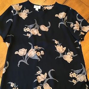 Talbots silk short sleeve blouse